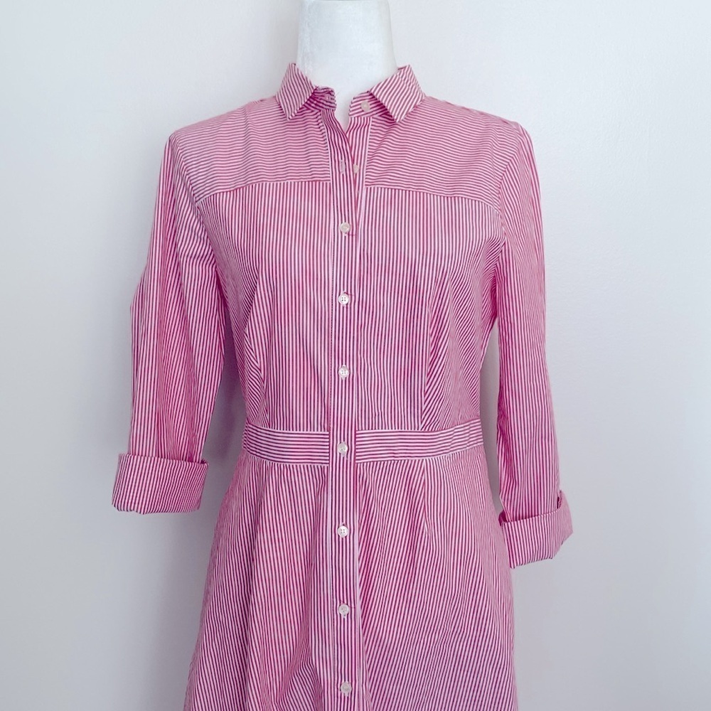 NWT J. Crew red & white striped button up dress - Picture 10 of 12